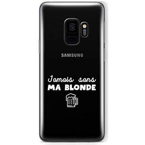 Zokko Beschermhoes voor Samsung S9 Plus, Jamais ohne Meine Blonde - zacht, transparant, witte inkt