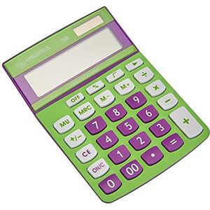 Osama rekenmachine metaal 12 cijfers Becolor groen/violet
