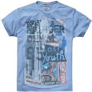 Tommy Jeans heren 1/2 mouw t-shirt, blauw (400 Light Blue Heather), XL
