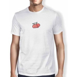 Green Fish, Basic T-shirt voor heren, 100% katoen, regular fit, Digital Icon Printed, maat: S, kleur: wit, wit, S