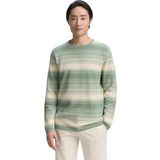 TOM TAILOR - Trui - Crème - Ronde Hals - Lange Mouw - Gestreept