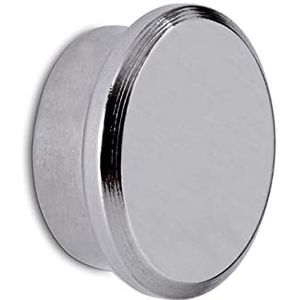 MAUL Neodymium magneet Ø 22 x 9 mm | sterke magneet met hoge hechtkracht (8 kg) | magneet met elegant en modern design | ideaal voor magneetbord, koelkast en whiteboard | zilver
