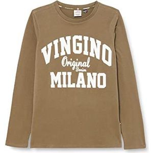 Vingino Jongens T-shirt Classic Logo rnls Shirt, Legergroen, 4 Jaar