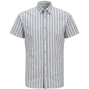 JACK & JONES Jjjoshua Oxford Stripe Shirt S/S Pls, Blue Sensini, XXXXXL heren, blu sensini, 5XL