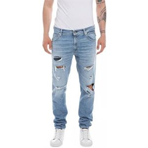 Replay Heren jeans Mickym Slim-Fit van comfort denim, 010, lichtblauw, 28W x 32L