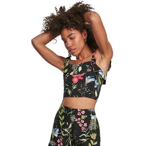 Urban Classics - Flowers Crop Top - Zwart - 100% Viscose