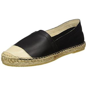 PIECES Dames Pskatie Leather Espadrillos Blk/crème Espadrilles, zwart, 41 EU