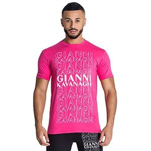 Gianni Kavanagh White Ego Tee T-shirt voor heren, Roze, XXL
