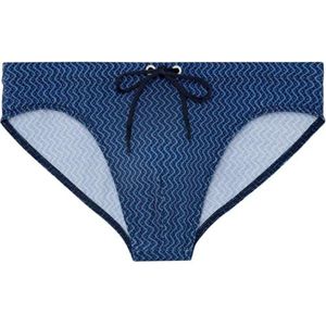 HOM - MORNY - Zwembroek - Marineblauw/Oranje - Micromotief