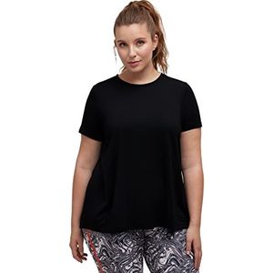 Ulla Popken Dames MeshCutouts Back T-Shirt, zwart, regular, zwart, 42-44