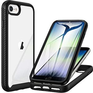 CENHUFO iPhone SE 2020 / iPhone 8/7/ 6S / 6 Hoesje, Schokbestendig Case met Ingebouwde Schermbeschermer 360 Graden Bescherming Cover telefoonhoes voor iPhone SE 2020 / iPhone 8/7/ 6S / 6 -Zwart