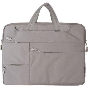 DOHE Laptoptas van 39,6 cm (15,6 inch), gewatteerd hoofdvak en 6 extra vakken, draaggreep boven, trolleyband, licht en waterafstotend polyester, Grijs, 39,3x28,5x3,3 cm, Utility