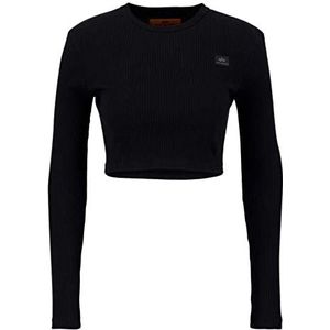 ALPHA INDUSTRIES X-fit Rib LS C Wmn T-shirt voor dames, 03-zwart, XL