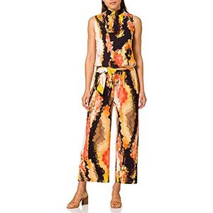 Taifun Mouwloze jumpsuit voor dames, met print, jumpsuit, 3/4 lengte, Papaya patroon, 36 kort
