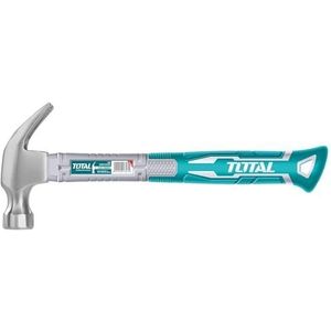 Total Tools - Timmerhamer, 450 g, ideaal voor timmerwerk en timmerwerk, met gebogen schoppen, handvat van tweemateriaalvezel, kop van gesmeed koolstofstaal