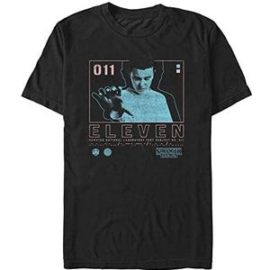 Netflix Unisex Stranger Things-Eleven Infographic Organic Short Sleeve T-Shirt, Zwart, S, zwart, S