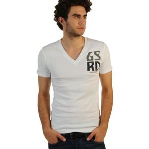 G-Star Eagle T-shirt met korte mouwen, getailleerd, met logo voor heren - wit - XX-Large