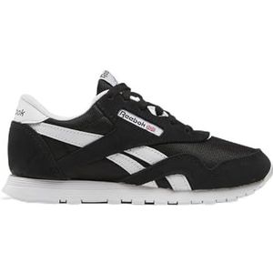 Reebok Classic Nylon Sneakers voor heren, Black Black White, 34 EU