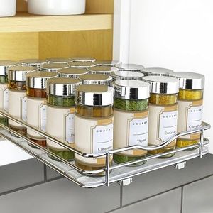 LYNK PROFESSIONAL® Trek Spice Rack Organizer voor kast - Uitschuifbaar verticaal kruidenrek - 8-1/4 inch brede schuifbare kruidenorganizer plank - chroom