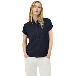 CECIL - Korte Overhemdblouse - Blauw - Zachte Stof