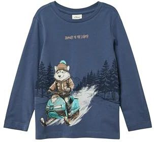 s.Oliver - T-Shirt - Geruwd Katoen - Vrolijke Print