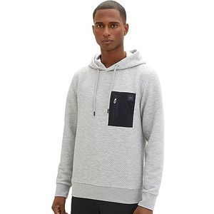 TOM TAILOR Sweatshirt voor heren, 12035 - Grey Heather Melange, S