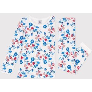 Petit Bateau Slaappak voor meisjes, Wit/Multicolor, 6 jaar