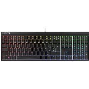 CHERRY MX 2.0S, Mechanisch Gaming-Toetsenbord met RGB-Verlichting, Franse Indeling (AZERTY), Bedraad, Ontworpen in Duitsland, MX2A RED-Schakelaars, Zwart