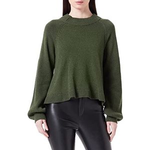 Sisley Womens Turtle Neck SW. L/S 122HM200B Sweater, Dark Green 95A, XS