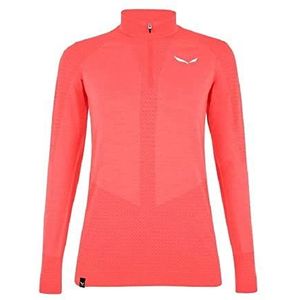 Salewa Vrouwen ZEBRU MED WARM AMR W 1/2Z Tee. Base Layer Top, Fluo Coral, L