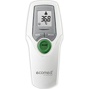 ecomed TM-65E digitale infrarode klinische thermometer voor baby, kinderen en volwassenen, voorhoofdthermometer, omgevingstemperatuur en vloeistoftemperatuur