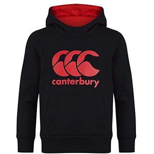 Canterbury of Nieuw-Zeeland Jongens Grote Logo Hoody, Zwart/Vurig Rood, 6