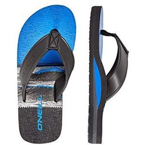 O'Neill Jongens Fb Arch Print sandalen teenslippers, Meerkleurig Black Aop W Blue 9950, 30.5 EU