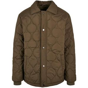 Urban Classics Gewatteerde Coach Jacket voor heren, olijfgroen, XL