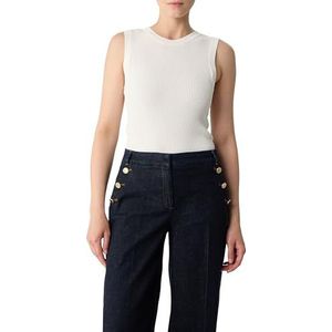 Comma - Gebreide Top - Wit - Viscosemix - Slim Fit