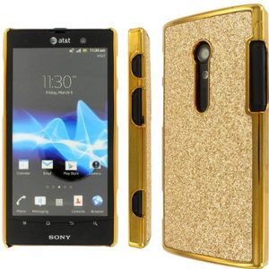 Empire MPERO collectie Gold Sparkling Glitter Slim Fit Glam Case/Cover/Shell voor Sony Xperia Ion S28I