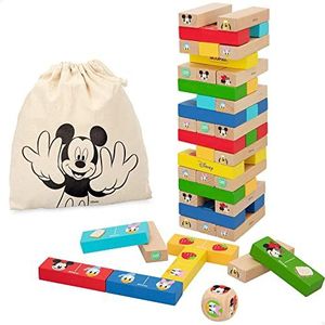 WOOMAX Disney kinderbloktoren, stapelbare Mickey set, 4 jaar, houten blokken, speelgoed van hout, 4 jaar