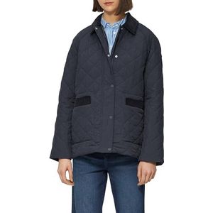 s.Oliver Gewatteerde jas met corduroy details, Donkerblauw, 36