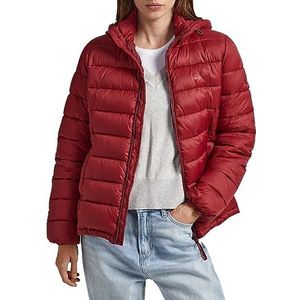 Pepe Jeans Maddie Short Puffer Jacket voor dames, Rood (Bourgondi?, S