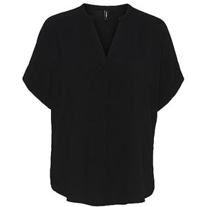 VERO MODA CURVE Vmcinge Ss Ga WVN Noos Cur Top voor dames, zwart, 44 NL