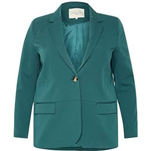 Kaffe Curve Plus-Size damesblazer met lange mouwen, zakken met één knoop aan de voorkant, Aventurijn, 46/Grote Maat