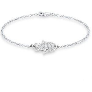 Elli Dames armband Hamsa Hand Elegant met kristallen, 200, Sterling zilver, kristal