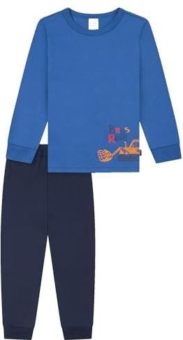 Schiesser - Jongens Pyjama Set - Blauw - Lange Pyjama - 100% Biologisch Katoen