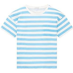 TOM TAILOR Meisjes T-shirt 1035119, 31445 - Blue Wool White Block Stripe, 140