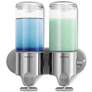 Simplehuman Zeepdispenser Wand Duo - RVS - 22.6x9.4x24.5 cm - Zilver
