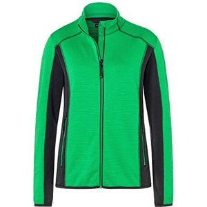 James & Nicholson Dames Dames Dames Structure Fleece Jacket Jas, groen (Fern-green/Carbon Fern-green/carbon), XS