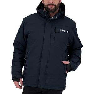 Deproc Active Montreal Winterjas voor heren, met afneembare capuchon, gevoerd, waterdicht, weerbestendig, windbreaker, overgangsjas, parka, navy, 4XL Grote maten