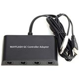 Gamecube Controller Adapter - Zwart - Voor Nintendo Wii U en PC USB - 4 Slots