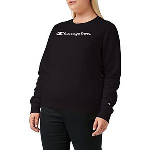 Champion Legacy-Classic Logo Crewneck Sweatshirt voor dames, Zwart-, XS