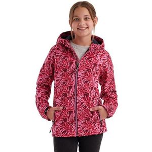 killtec meisjes Softshell jas/outdoorjas met capuchon Mädchen Softshelljacke Print, dunkel himbeere, 152, 43200-000